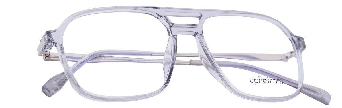 UP83092-C8-Handmade Mix Material-Translucent Grey - glassesbyahana.com