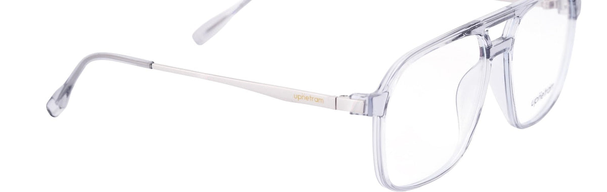 UP83092-C8-Handmade Mix Material-Translucent Grey - glassesbyahana.com