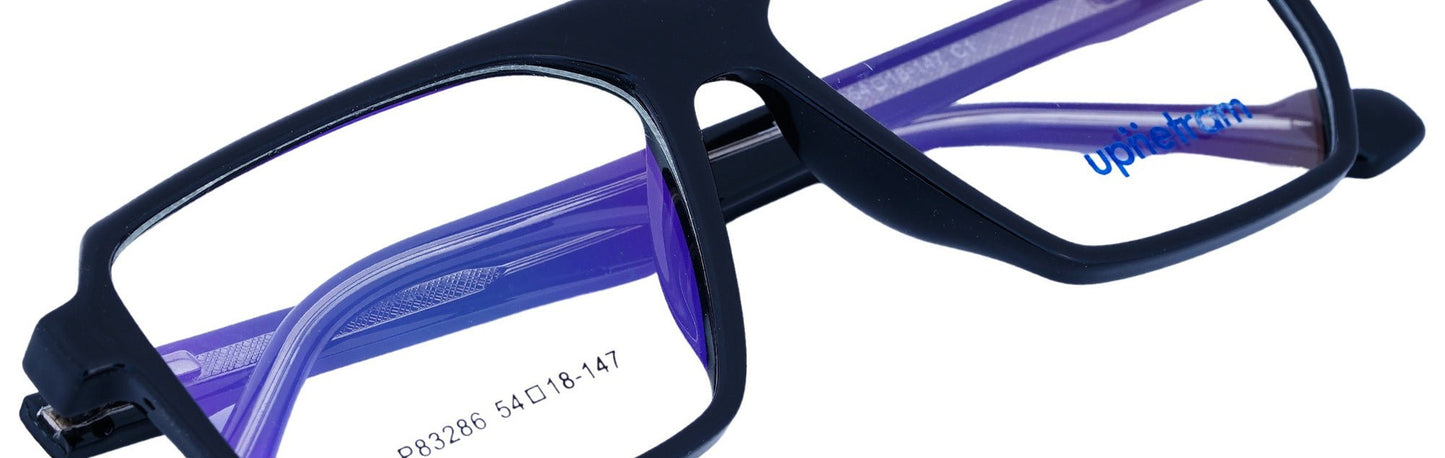 UP83286-C1-Handmade Bio Acetate-Midnight Alloy - glassesbyahana.com