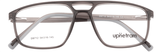 UP8712-C2-Handmade Mix Material-Smokey Grey - glassesbyahana.com