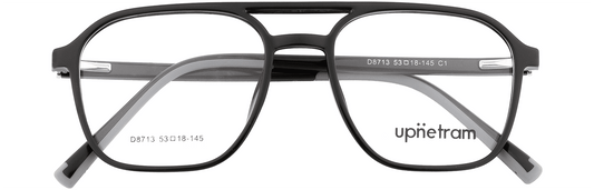 UP8713-C1-Handmade Mix Material-Midnight Black - glassesbyahana.com