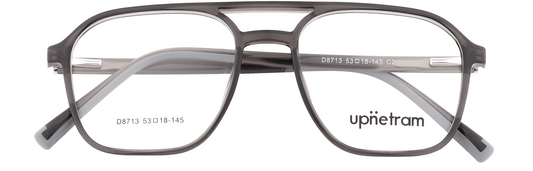 UP8713-C2-Handmade Mix Material-Smokey Grey - glassesbyahana.com