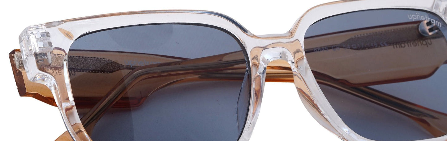UP8845-C6-Handmade Bio Acetate-Clear Amber Crystal - glassesbyahana.com