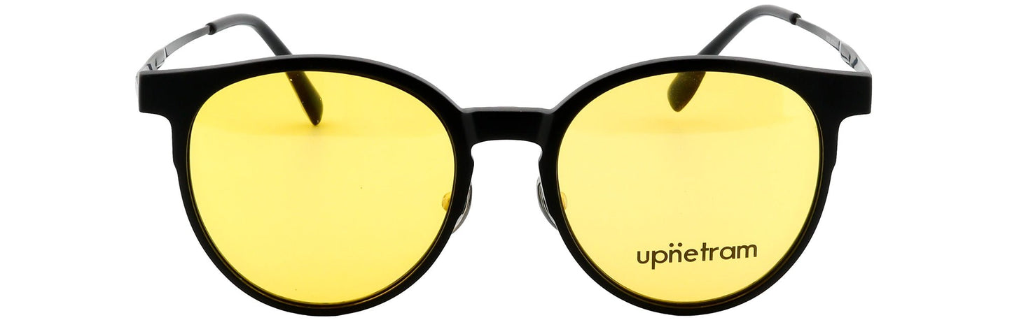 UP9026-C1-Handmade Mix Material-Midnight Black - glassesbyahana.com