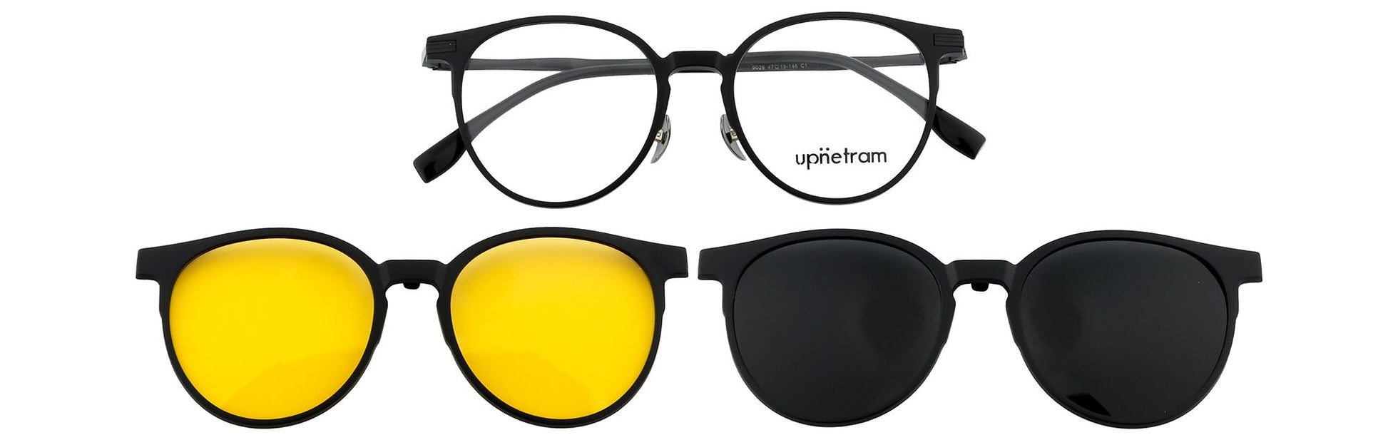 UP9026-C1-Handmade Mix Material-Midnight Black - glassesbyahana.com