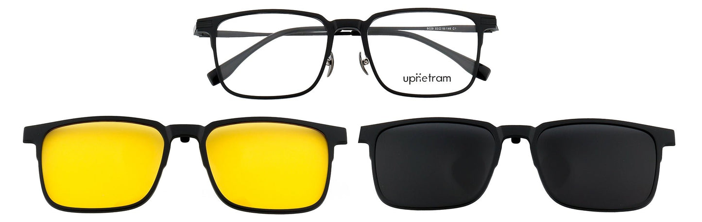 UP9029-C1-Handmade Mix Material-Midnight Black - glassesbyahana.com