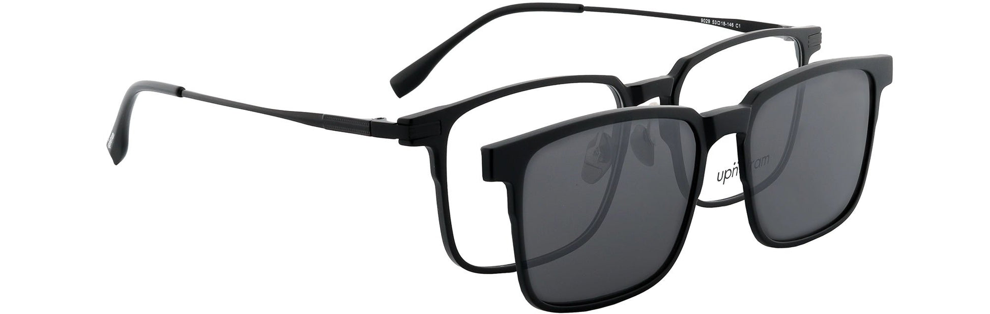 UP9029-C1-Handmade Mix Material-Midnight Black - glassesbyahana.com