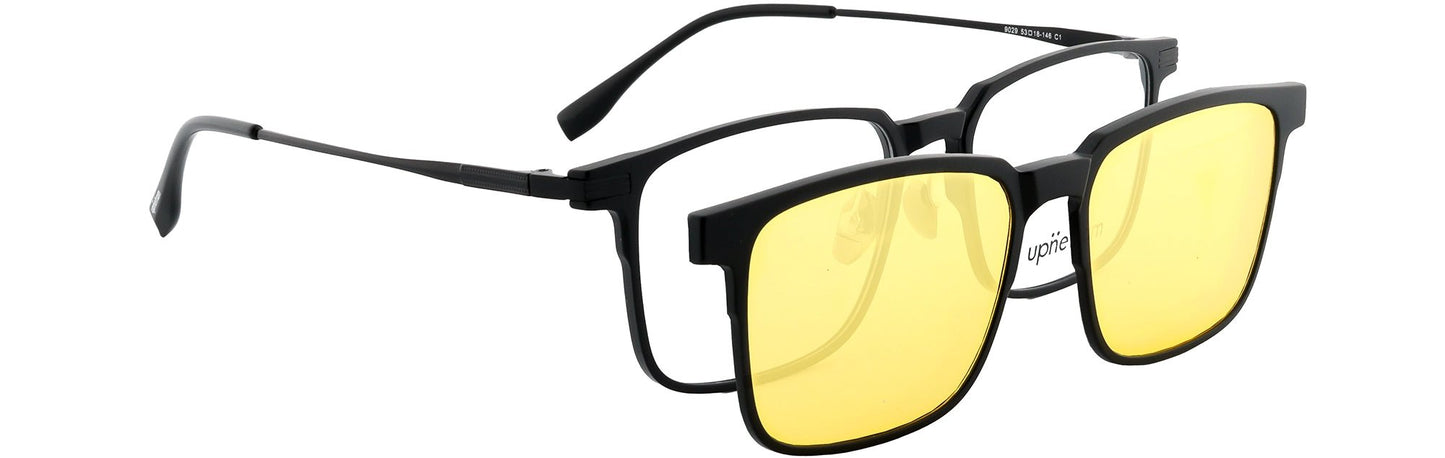 UP9029-C1-Handmade Mix Material-Midnight Black - glassesbyahana.com