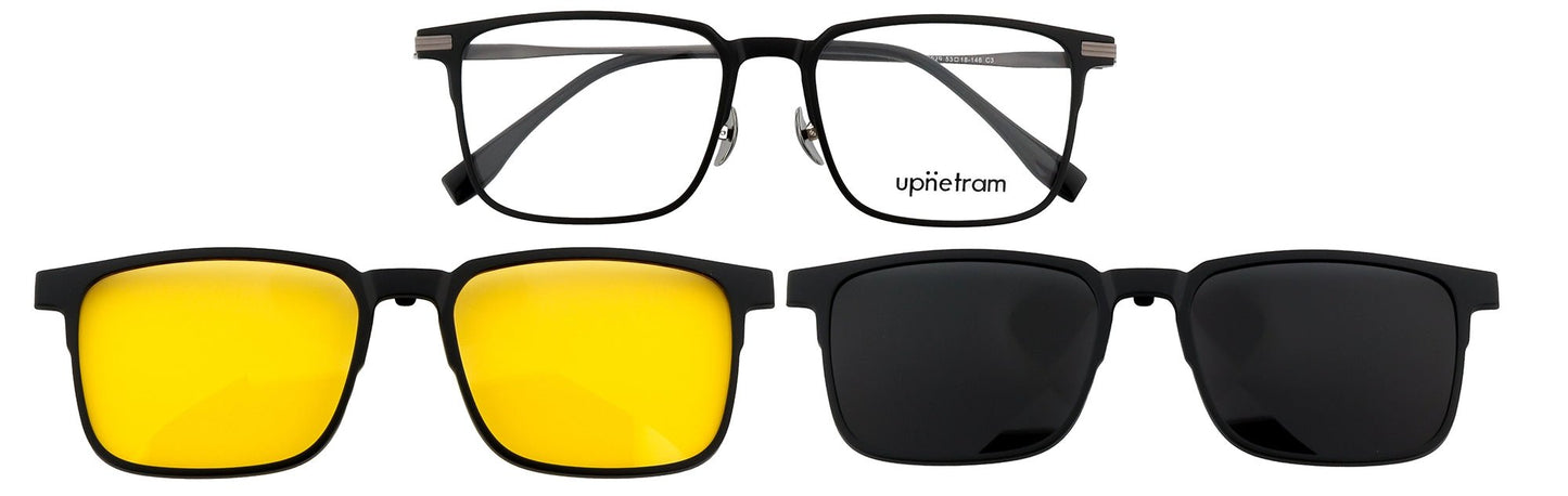 UP9029-C3-Handmade Mix Material-Gunmetal - glassesbyahana.com