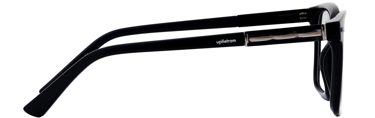 UP9650409-C1-Handmade Mix Material-Midnight Black - glassesbyahana.com