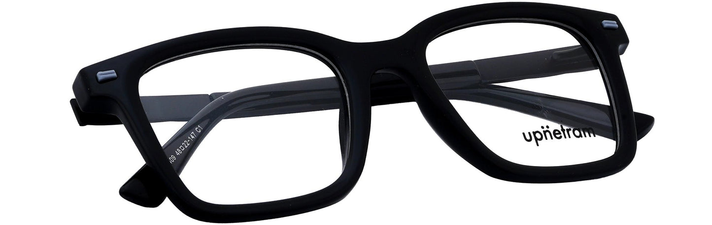 UP9650409-C1-Handmade Mix Material-Midnight Black - glassesbyahana.com