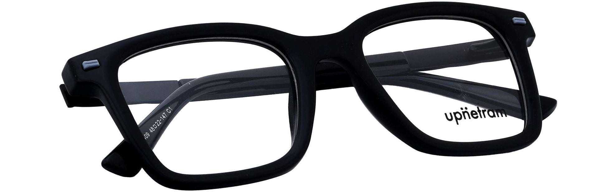 UP9650409-C1-Handmade Mix Material-Midnight Black - glassesbyahana.com