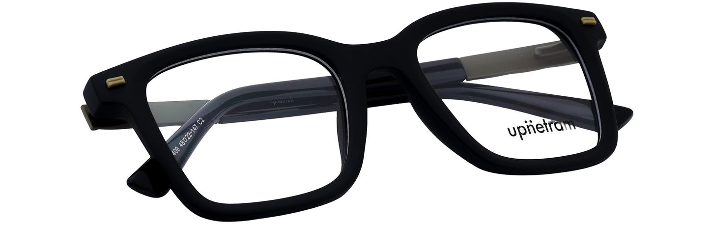 UP9650409-C2-Handmade Mix Material-Midnight Black - glassesbyahana.com