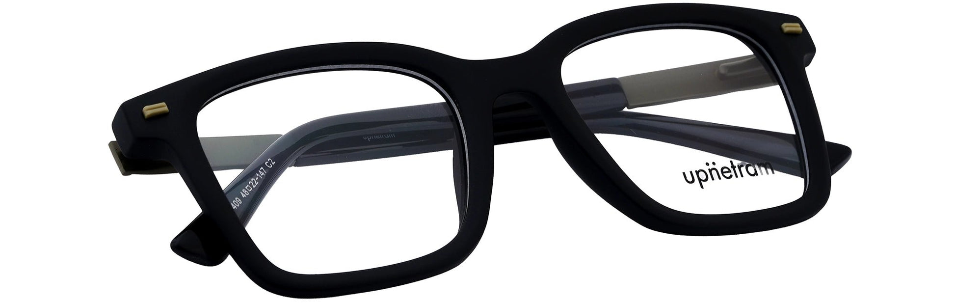 UP9650409-C2-Handmade Mix Material-Midnight Black - glassesbyahana.com