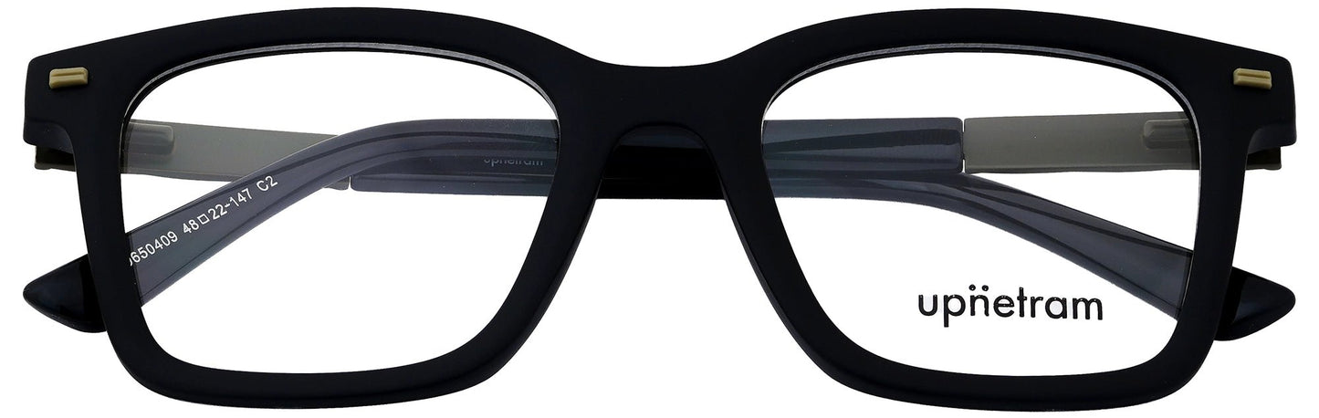 UP9650409-C2-Handmade Mix Material-Midnight Black - glassesbyahana.com