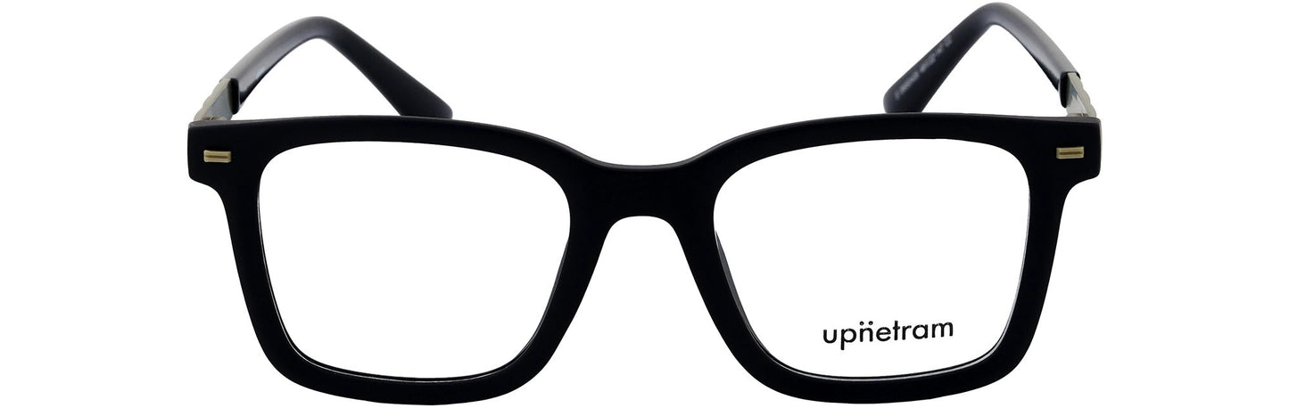 UP9650409-C2-Handmade Mix Material-Midnight Black - glassesbyahana.com