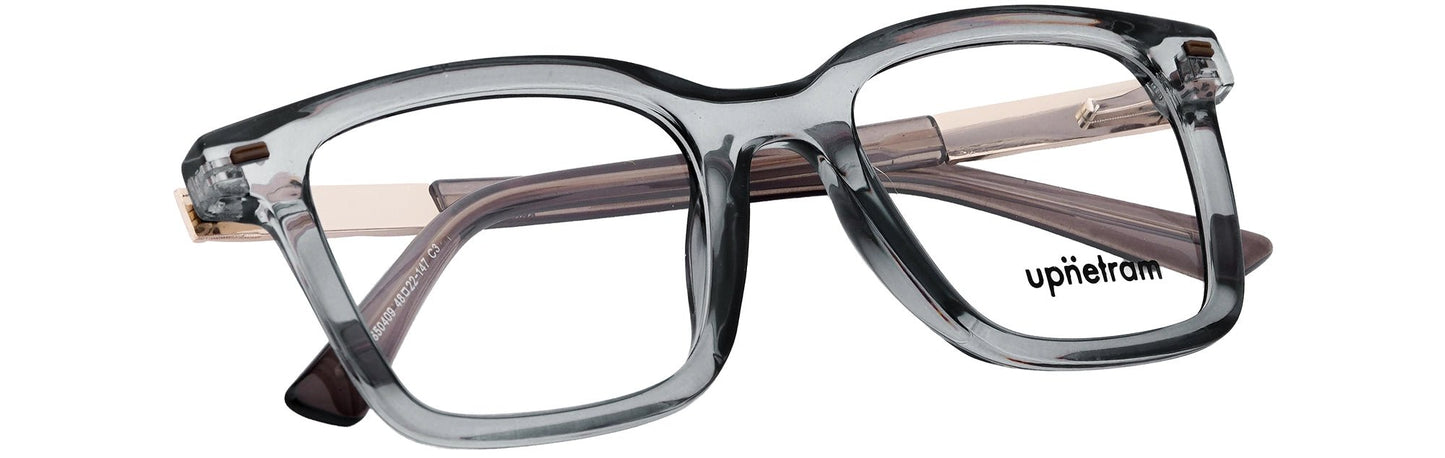 UP9650409-C3-Handmade Mix Material-Smokey Grey - glassesbyahana.com