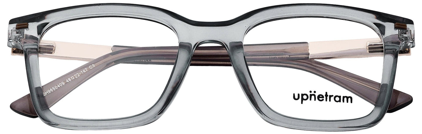 UP9650409-C3-Handmade Mix Material-Smokey Grey - glassesbyahana.com