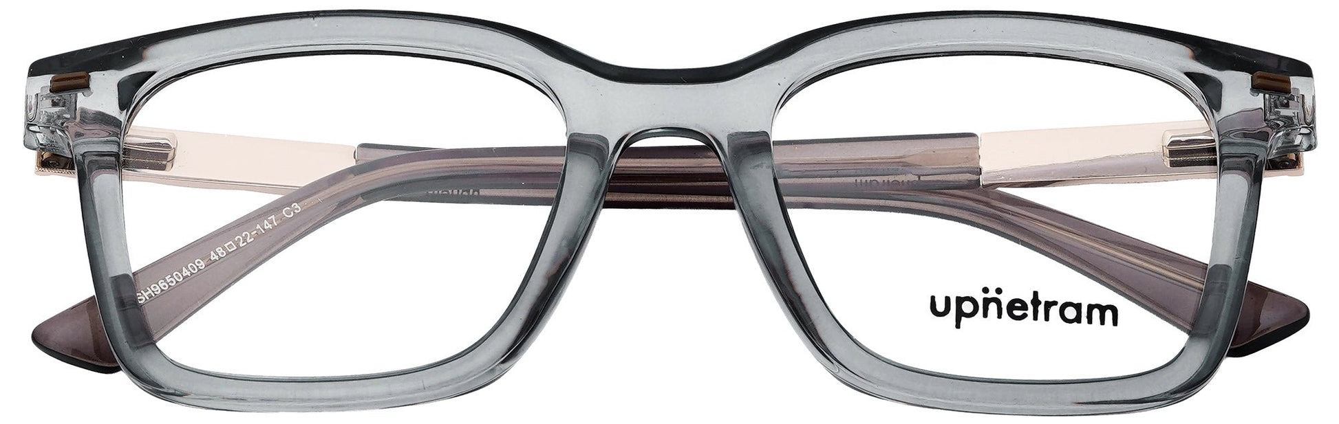 UP9650409-C3-Handmade Mix Material-Smokey Grey - glassesbyahana.com