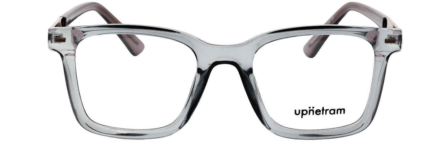 UP9650409-C3-Handmade Mix Material-Smokey Grey - glassesbyahana.com