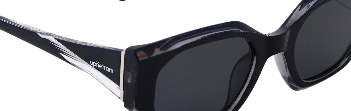 UP98117-C1-Handmade Bio Acetate-Gloss Black Crystal - glassesbyahana.com